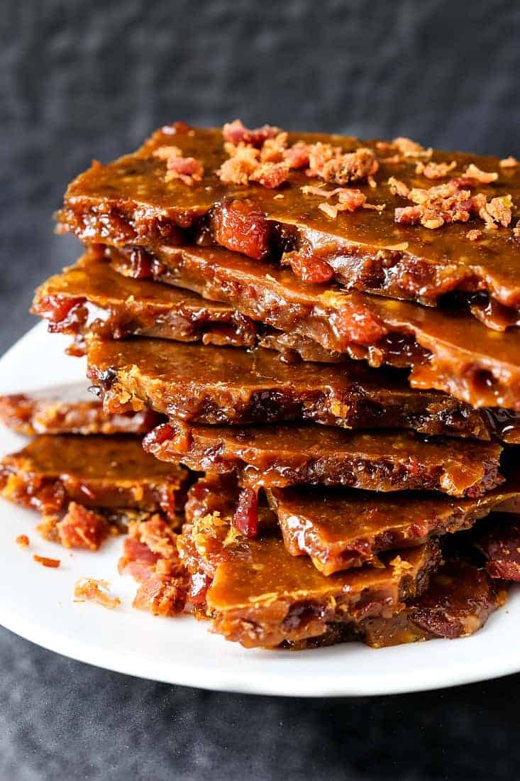 Easy Bourbon Bacon Brittle is an easy dessert recipe with bacon