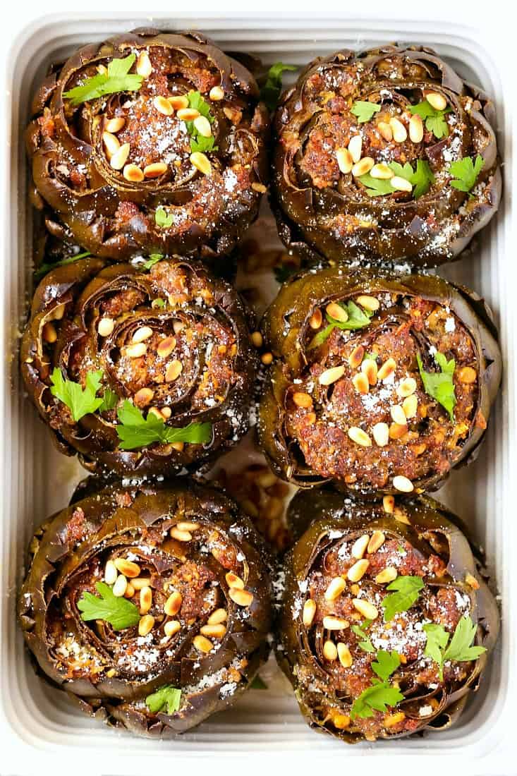 Grandma's Best Stuffed Artichokes are a vegetable side dish that will go with meat, fish or poultry