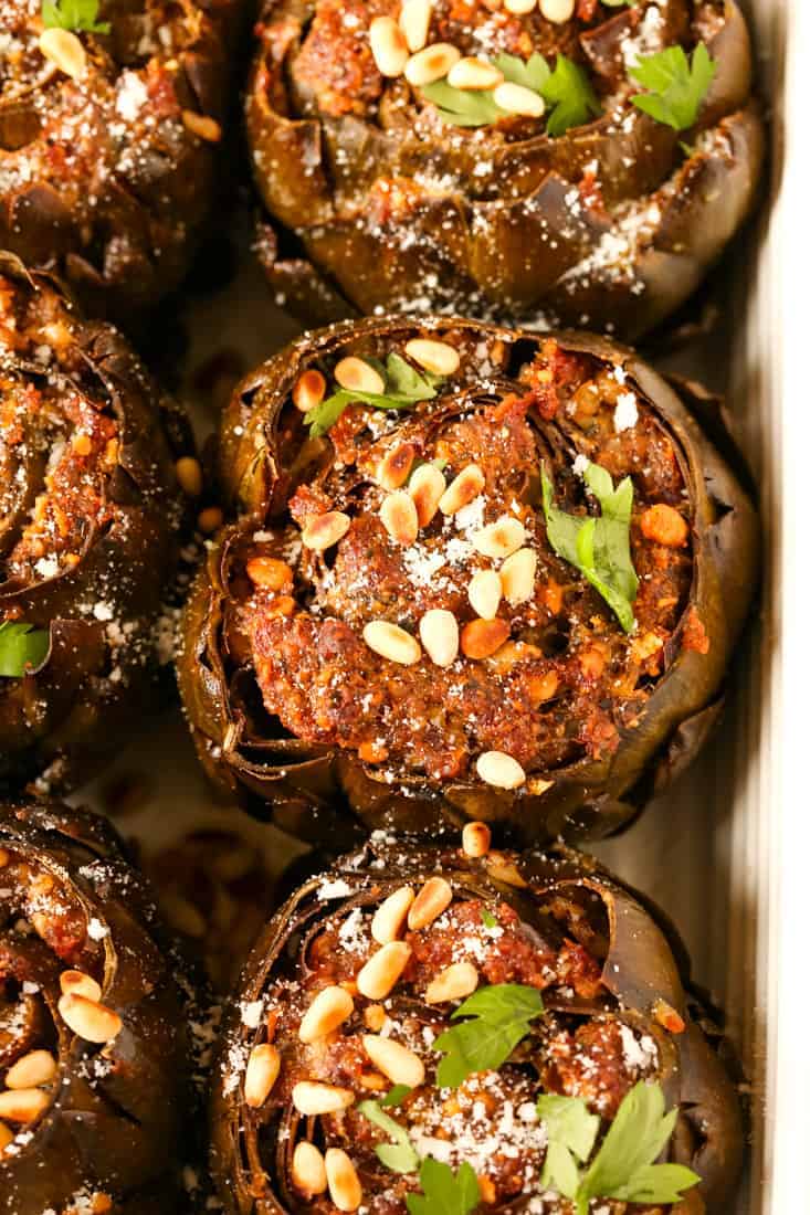 Grandma's Best Stuffed Artichokes are a vegetable side dish for the holidays