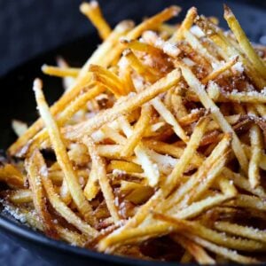 Homemade Shoestring French Fries is a french fry recipe that's made three ways, these are deep fried