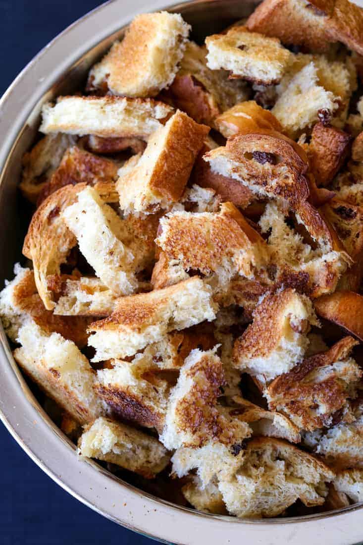 This Waldorf Stuffing recipe is sweet, savory and insanely delicious! A unique stuffing made with chicken sausage, walnuts and raisin bread! Homemade Chicken Sausage Stuffing Recipe