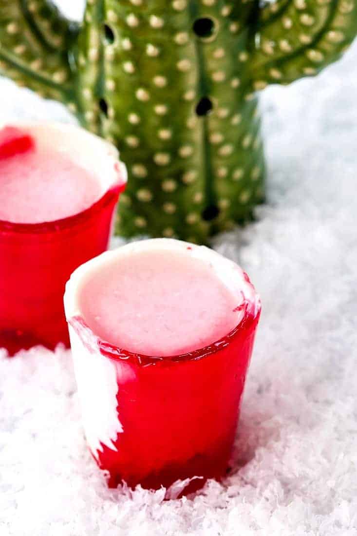 Frosty Peppermint Tequila Shots are a tequila shot recipe with schnapps