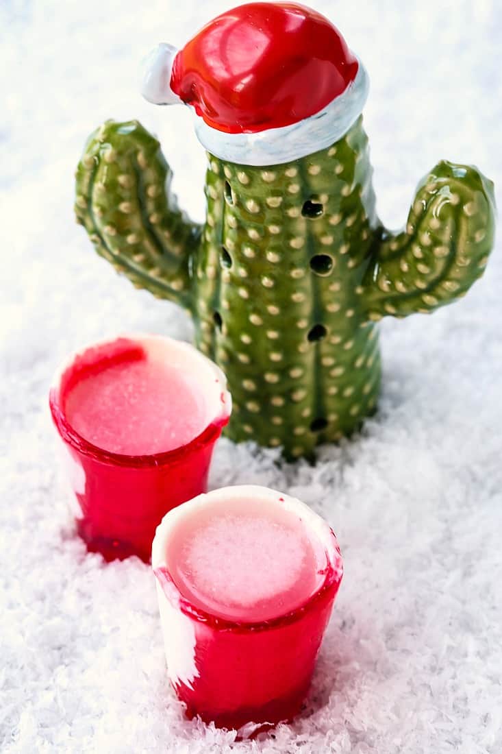 Frosty Peppermint Tequila Shots are a tequila drink with peppermint schnapps