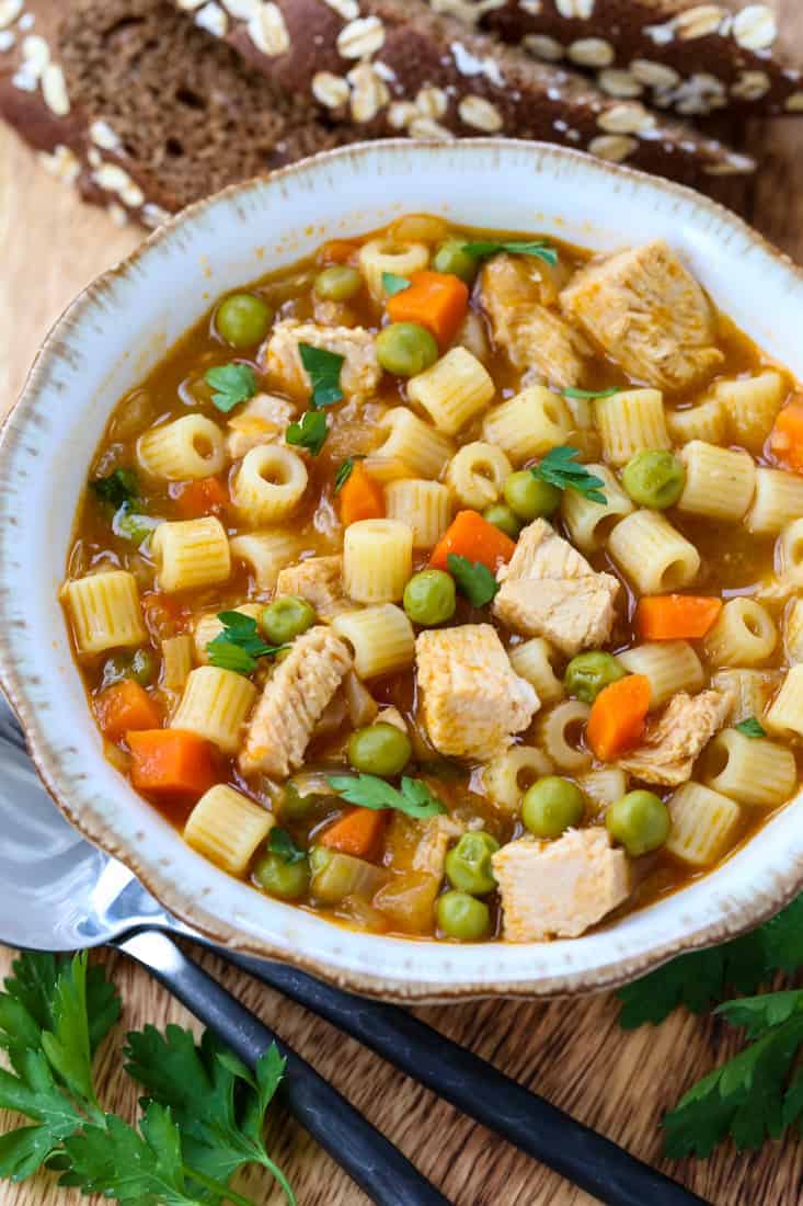 Leftover Turkey Soup is a turkey soup recipe with leftover turkey and vegetables