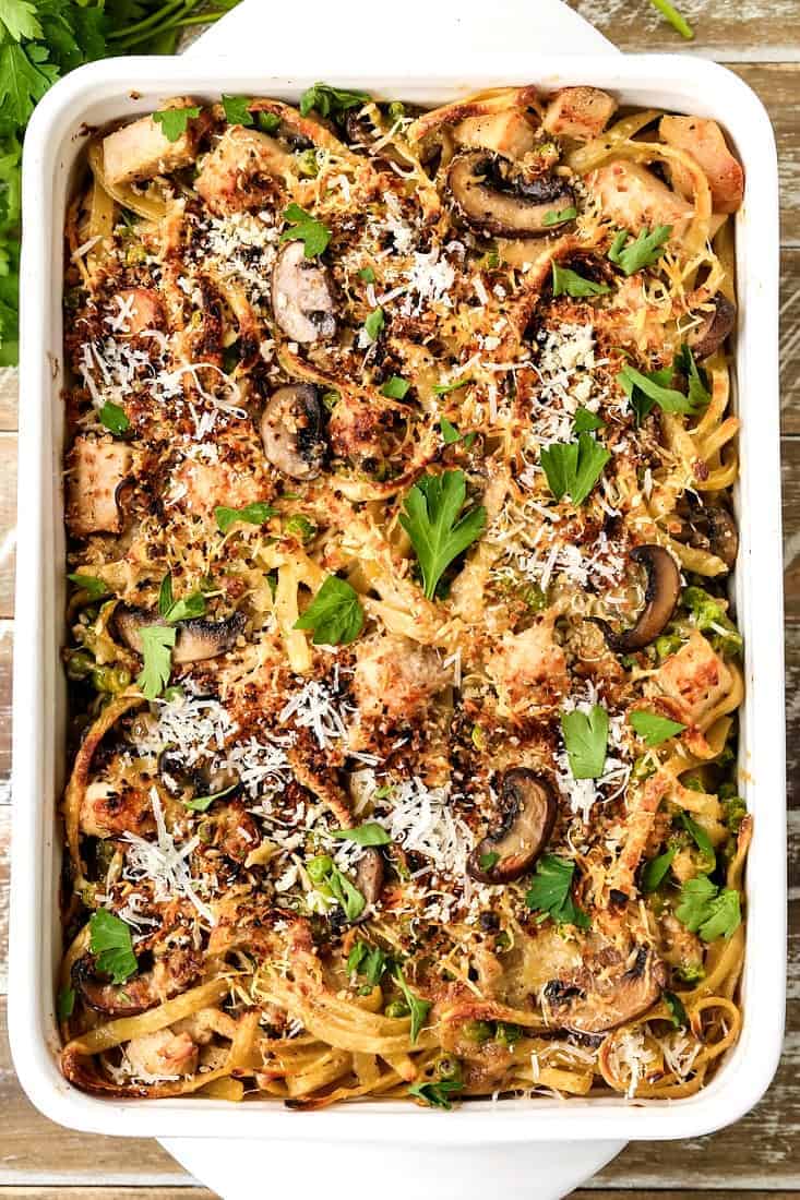 Turkey Tetrazzini is a leftover turkey recipe used in a pasta casserole