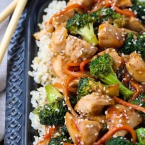 Chicken and Broccoli is an easy stir fry recipe made with homemade stir fry sauce