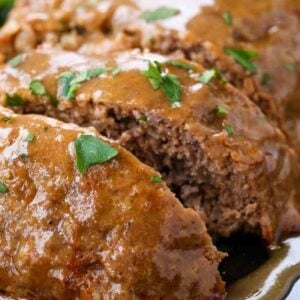 Brown Gravy Meatloaf is a meatloaf recipe with a simple brown gravy