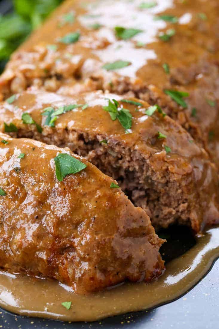 Brown Gravy Meatloaf is a meatloaf recipe with a simple brown gravy