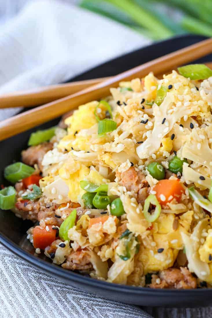 Cauliflower Fried Rice recipe uses riced cauliflower instead of rice