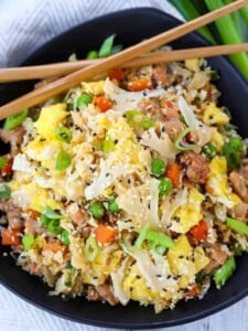 Cauliflower Fried Rice is a fried rice recipe made with cauliflower instead of regular rice