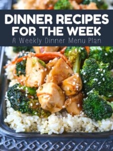 Dinner Recipes For The Week is a weekly menu planner for dinner recipes