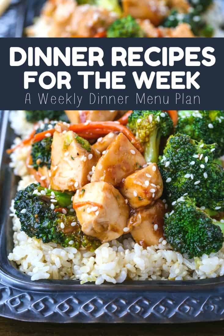 Dinner Recipes For The Week is a weekly menu planner for dinner recipes