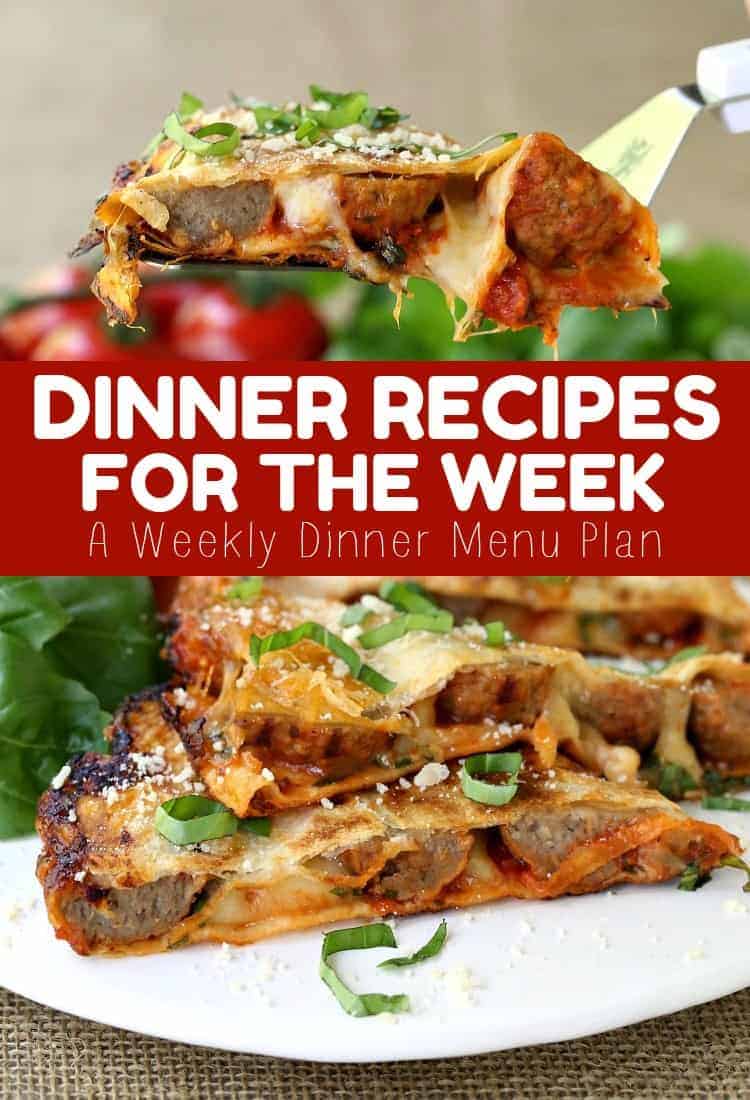 Dinner Recipes For the Week is a weekly menu dinner planner