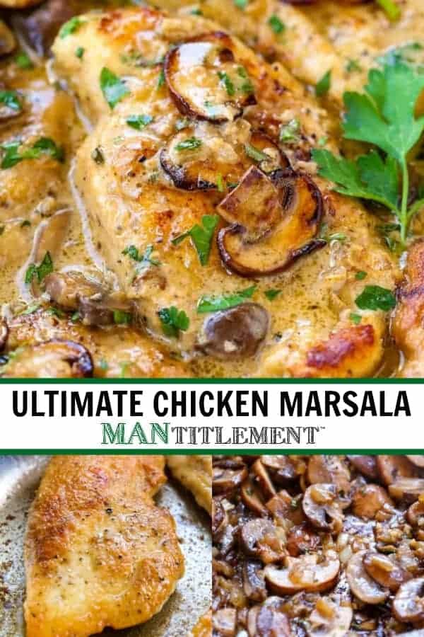 Chicken Marsala photo collage