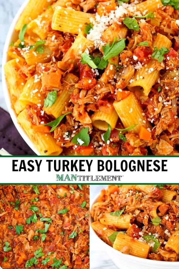 turkey bolognese collage for pinterest