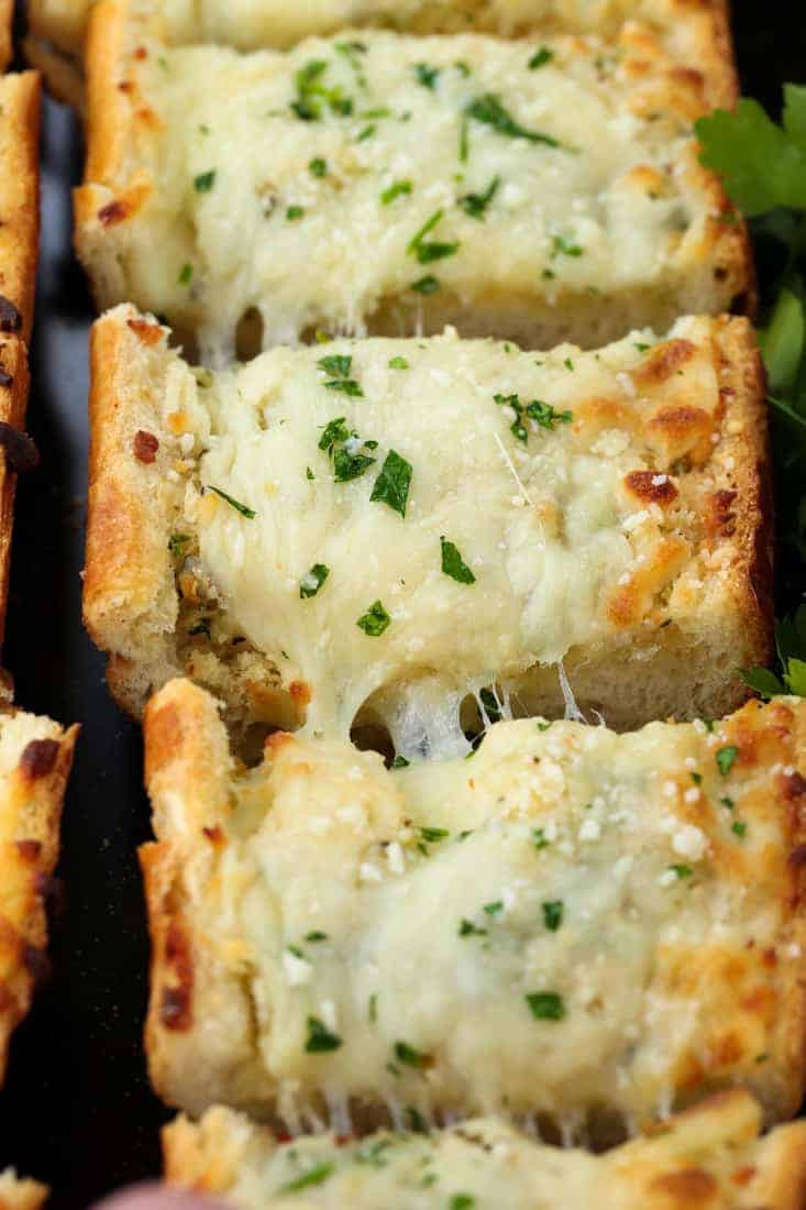 Easy Cheesy Garlic Bread is a garlic bread recipe with mozzarella cheese