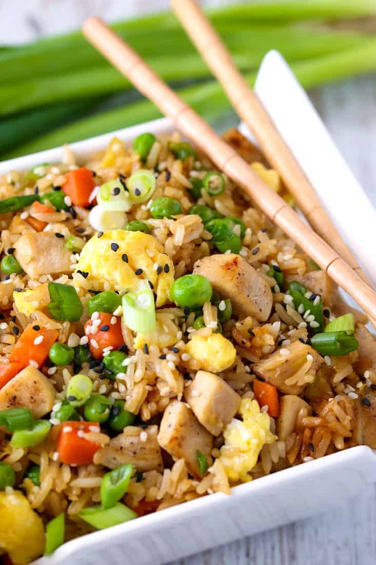 Chicken Fried Rice is a fried rice recipe with vegetables, eggs and chicken