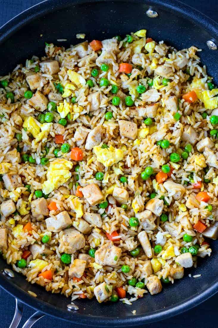 Chicken Fried Rice is an easy dinner recipe that's made in one skillet