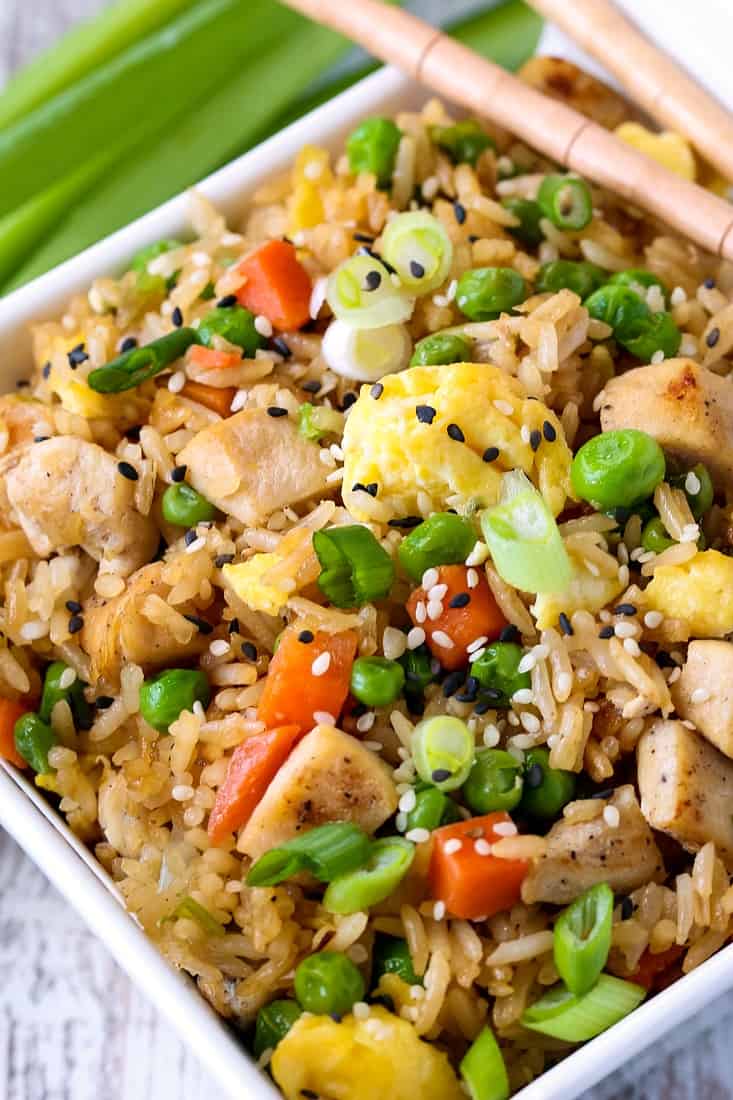 Chicken Fried Rice is a fried rice recipe with chicken and vegetables