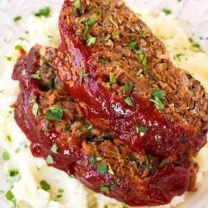 Classic Meatloaf Recipe is a meatloaf with a tomato glaze