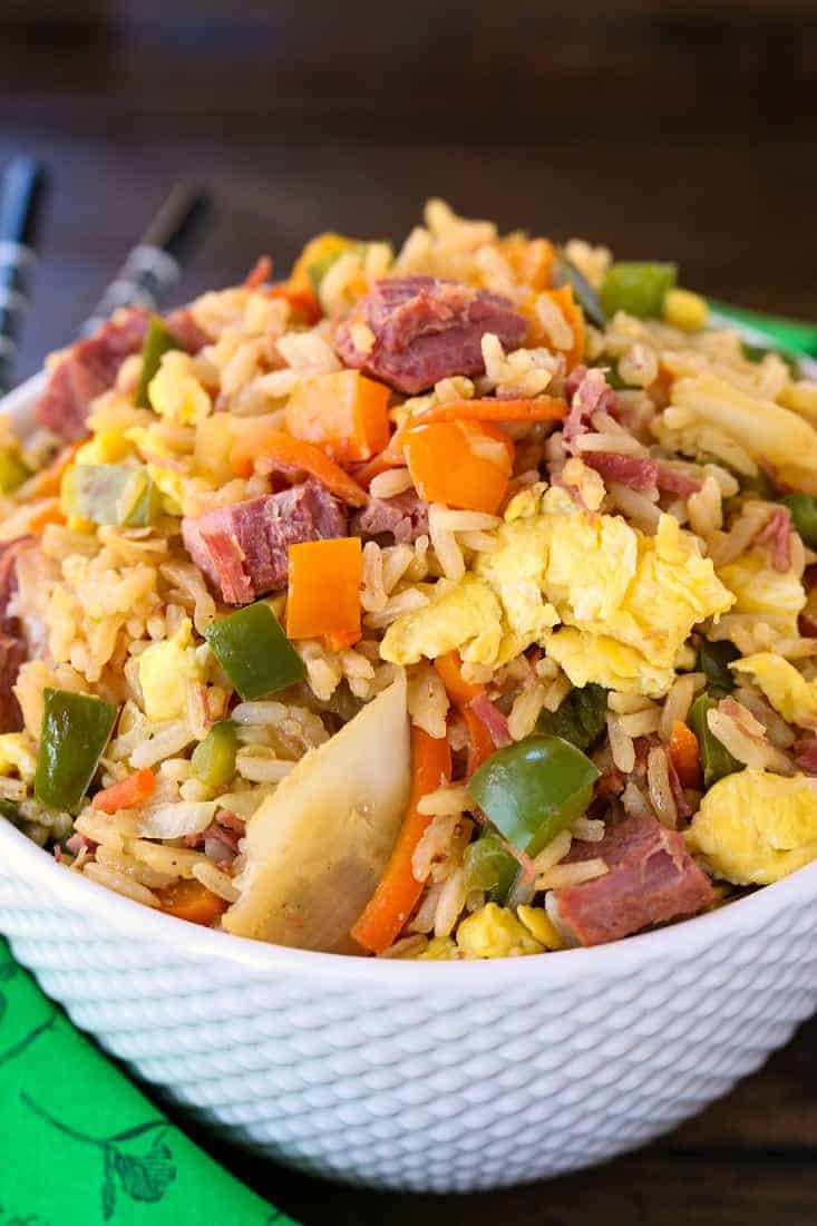 Corned Beef and Cabbage Fried Rice is a fried rice recipe made with leftover corned beef