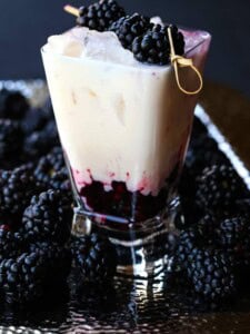 A RumChata Blackberry Fool is a RumChata drink made with fresh blackberries