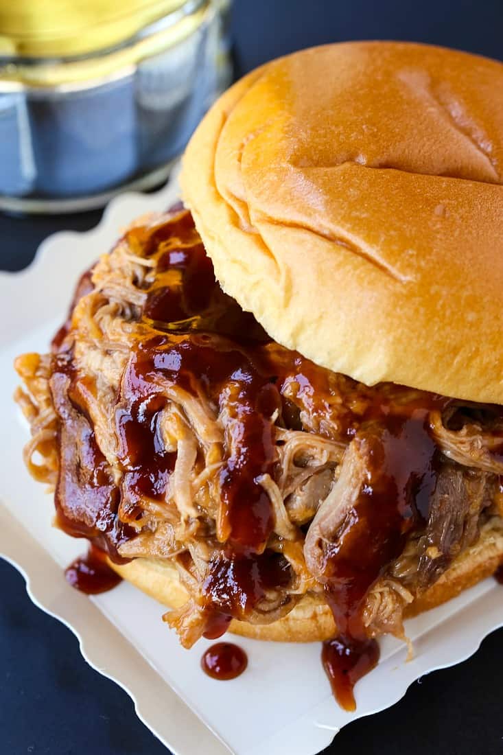 Cheesy BBQ Pulled Pork Recipe is a slow cooker pork recipe to serve for dinner or parties