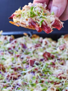 Irish nachos with shredded corned beef