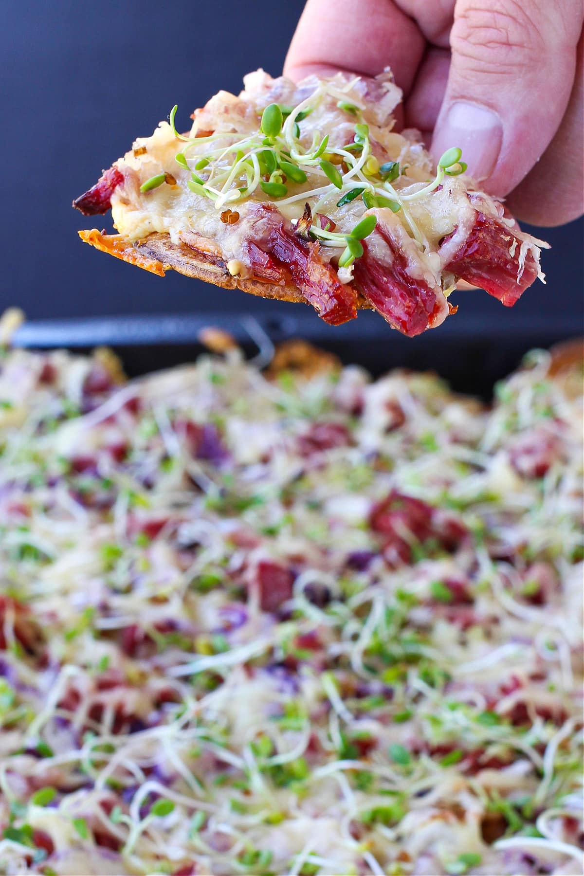 Irish nachos with shredded corned beef