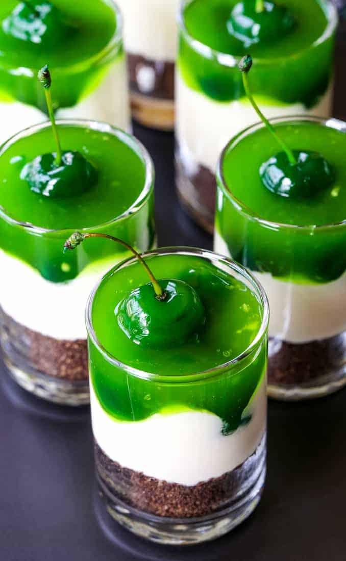 Irish Whiskey Cheesecake Shots are a dessert shot recipe for parties