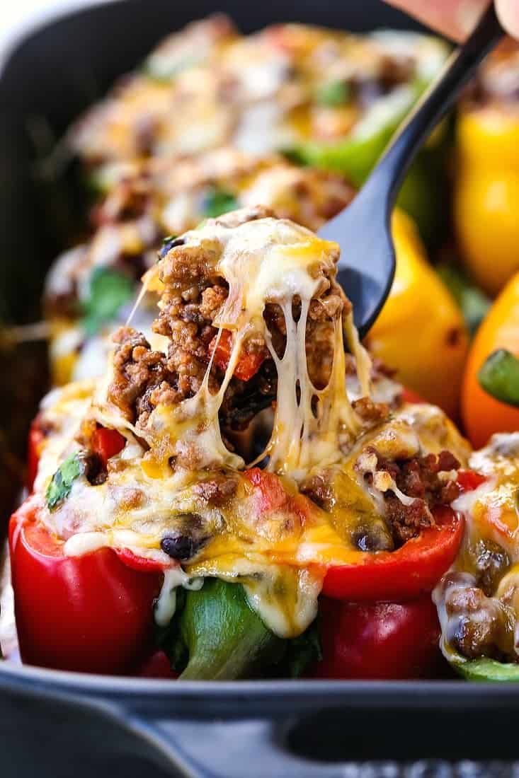 Cheesy Mexican Stuffed Peppers are a stuffed pepper recipe with a tex-mex twist