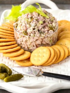 Dill Pickle Ham Salad is a leftover ham recipe you can serve with crackers