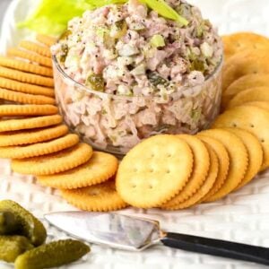 Dill Pickle Ham Salad is a leftover ham recipe you can serve with crackers