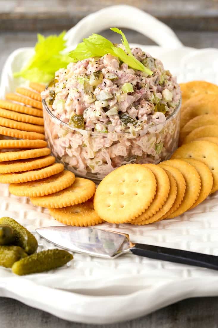 Dill Pickle Ham Salad is a leftover ham recipe you can serve with crackers
