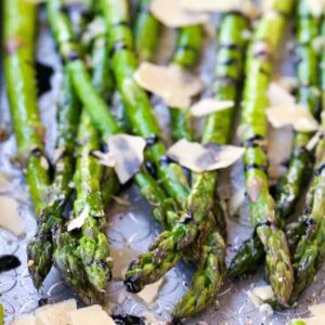 Oven Roasted Asparagus is a vegetable recipe with balsamic glaze and cheese