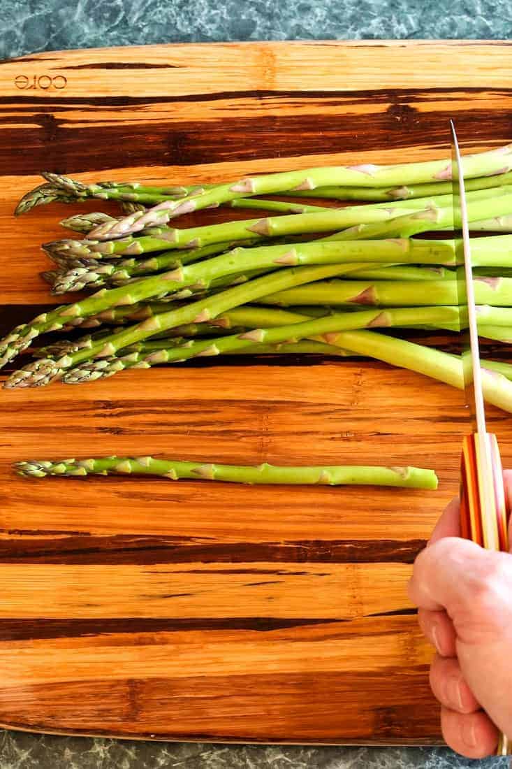 Oven Roasted Balsamic Asparagus is an asparagus recipe that shows you hoe to trim asparagus