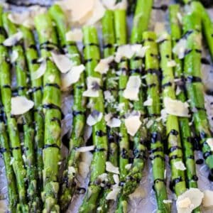 Oven Roasted Balsamic Asparagus is a vegetable recipe with balsamic glaze and cheese