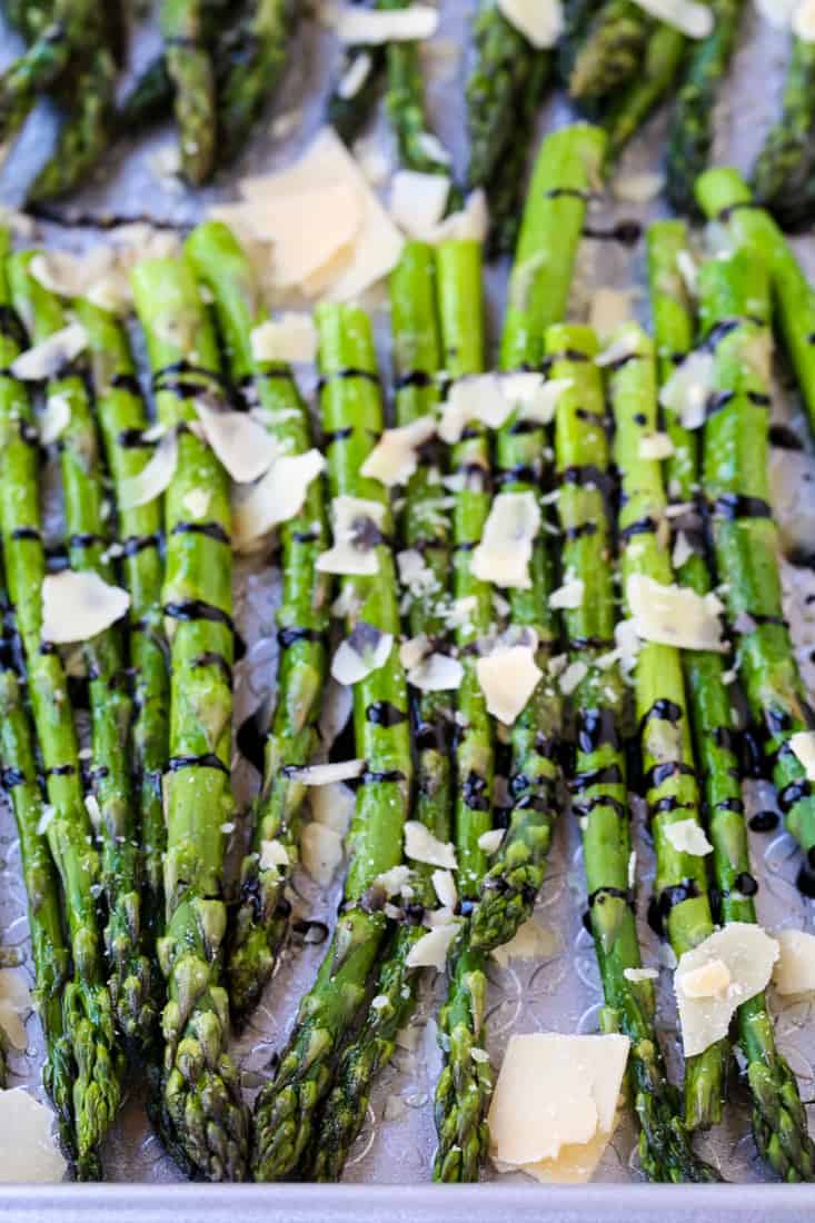 Oven Roasted Balsamic Asparagus is a vegetable recipe with balsamic glaze and cheese