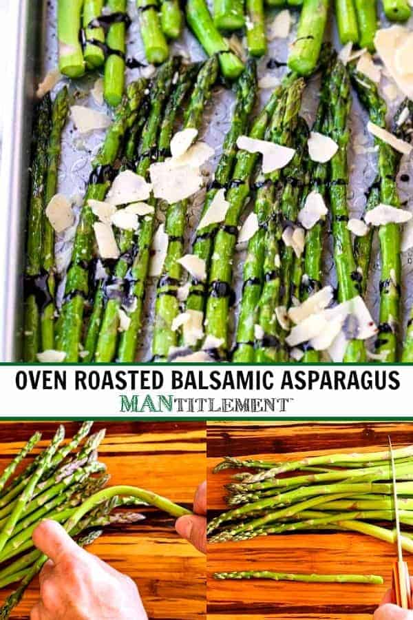 oven roasted asparagus with shaved parmesan and balsamic drizzle