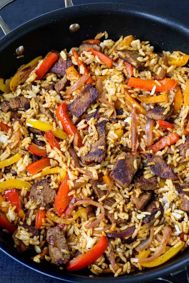 Steak Fajita Fried Rice is a fried rice recipe made in a wok