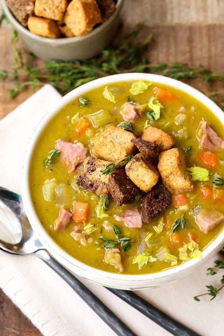Split Pea Soup With Ham is soup recipe made with leftover ham recipe