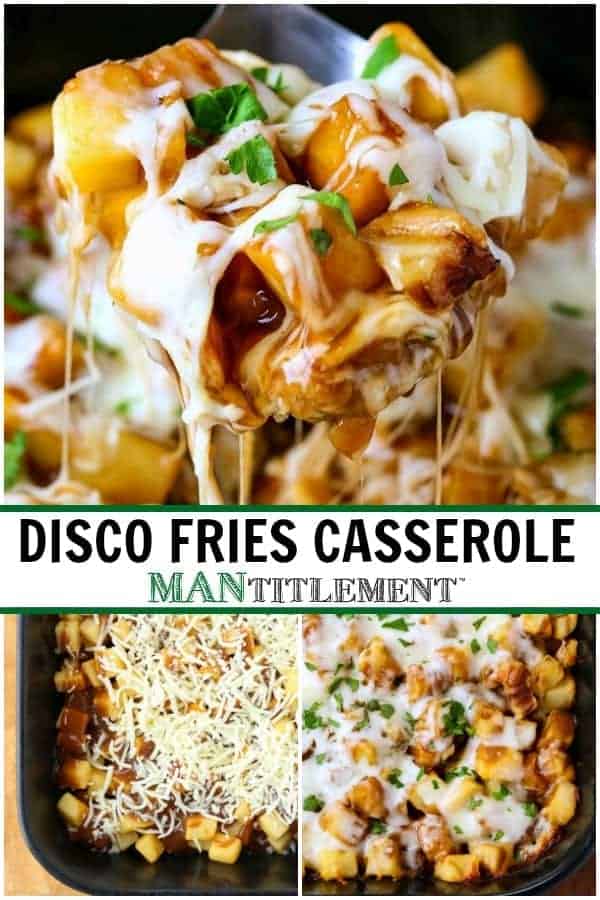 Disco Fries Casserole is a potato casserole recipe made like the diner classic recipe