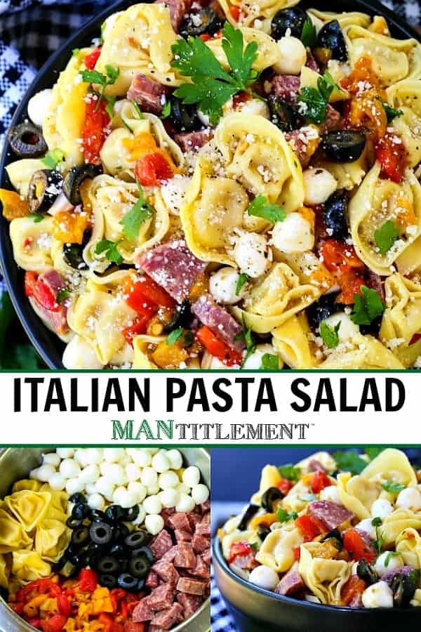 Italian Pasta Salad collage for Pinterest