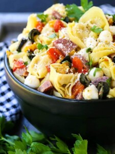 Italian Pasta Salad is a pasta recipe made with tortellini and a creamy Italian dressing