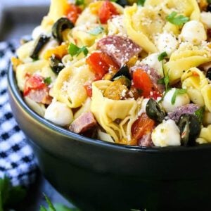 Italian Pasta Salad is a pasta recipe made with tortellini and a creamy Italian dressing