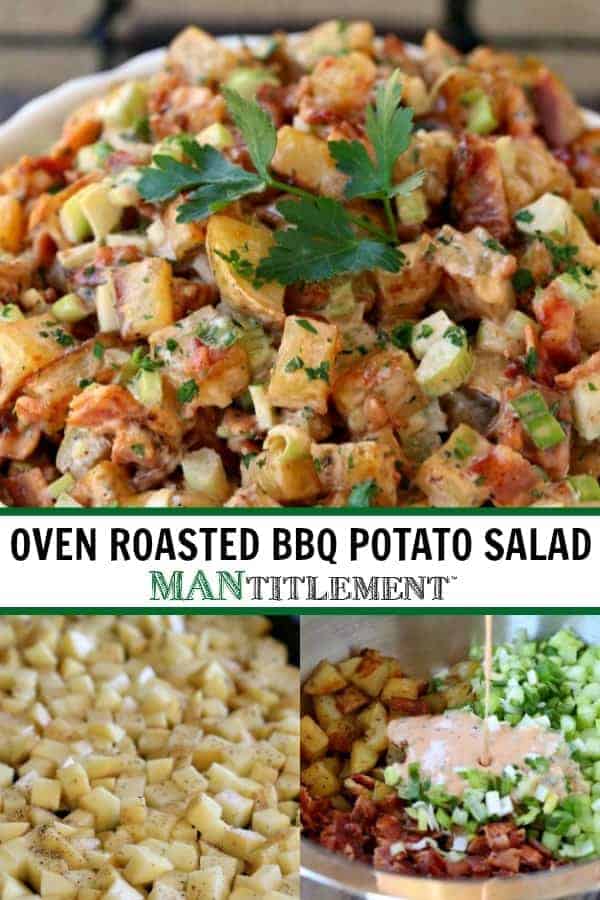 oven roasted bbq potato salad collage for pinterest