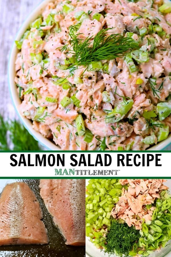 Salmon Salad Recipe Pinterest collage
