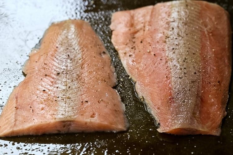 Salmon Salad Recipe starts with fresh, baked salmon