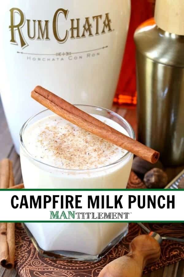 Campfire Milk Punch is a chilled rumchata cocktail