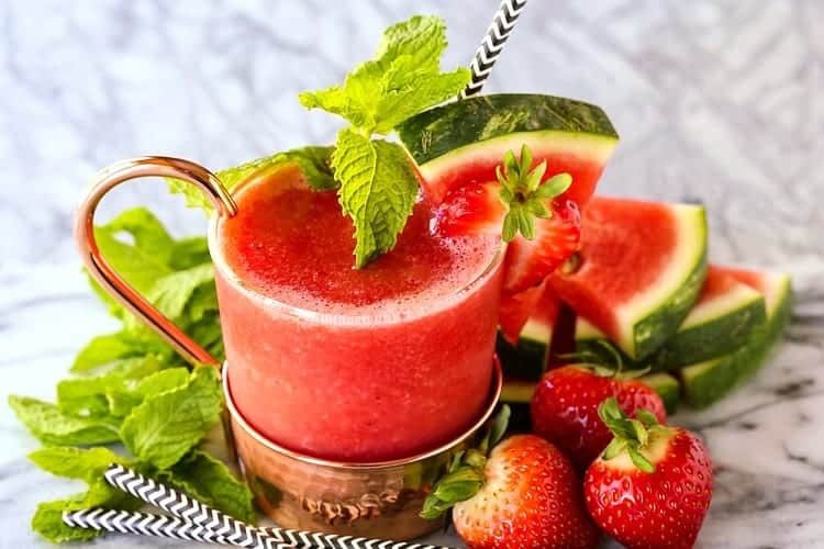 Frozen RumChata Strawberry Mule is a perfect drink recipe for a warm day